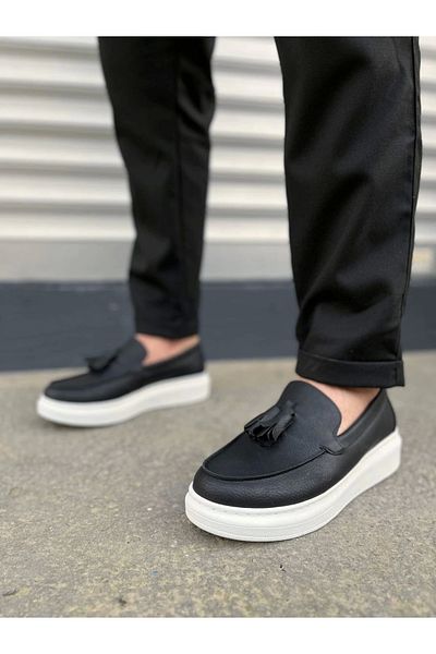 Joy Ayakkabı Komen Jy154 Blaze Laceless Tasseled Skin Men's Casual Sports Classic Shoes Cbt - Black