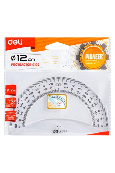 Deli EG10212 Protractor 180° (φ12 cm) – ideal for geometry measurements & angle drawing