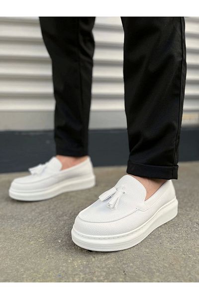 Joy Ayakkabı Komen Jy154 Blaze Laceless Tasseled Skin Men's Casual Sports Classic Shoes Cbt - White