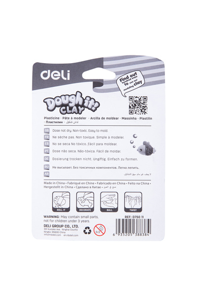 Deli ED75011-CN Plasticine 6 colors, N.W. 60g - ideal for creative play