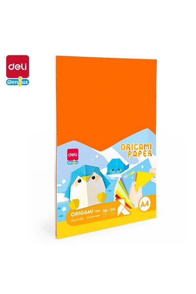 Deli EY016 Origami Paper, 10 Colors, 50 Sheets, A4 – For Kids’ Crafts & DIY Projects