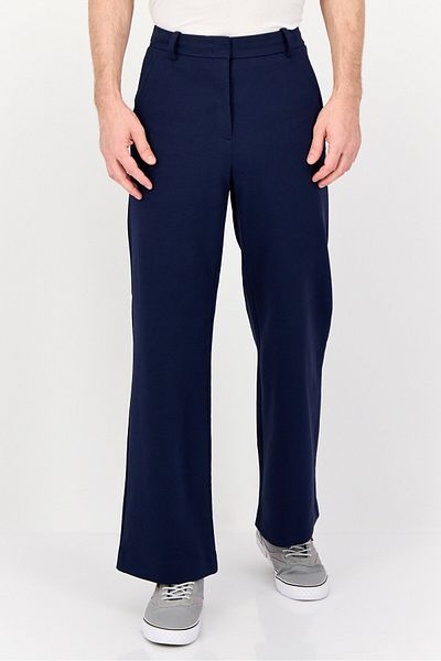 Esprit Men Solid Stretchable Dress Pants, Navy Blue