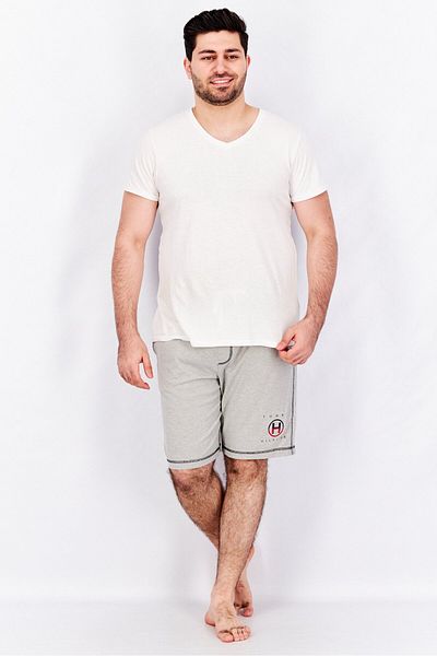 Tommy Hilfiger Men Brand Logo Drawstring Sleepwear Short, Grey