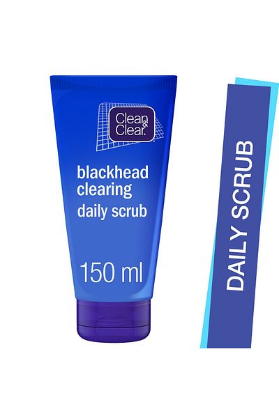 Clean & Clear Blackhead Clearing Daily Scrub 150ml – Gentle Exfoliating Face Scrub with Natural