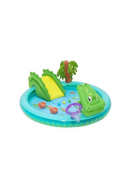 BESTWAY Crocodile Cove Inflatable Paddling Pool with Play Centre