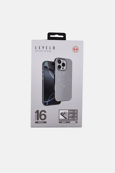Levelo Iphone 16 Pro Max Opulis Magsafe Compatible Silicone Case, White