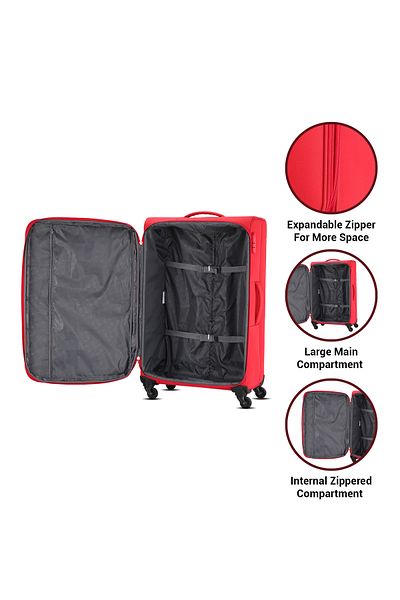 kamiliant BALI 78 CM Large Size Soft Luggage RED