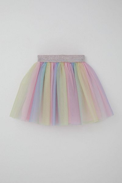 Breeze Girl's Tutu Skirt Colorful Tulle 5-10 Years, Mixed Color