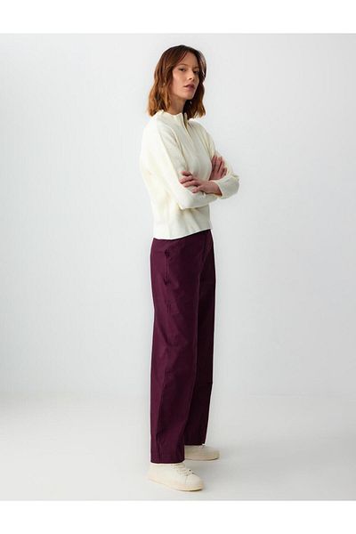 Jimmy Key Relaxed Fit High Waist Wide Leg Gabardine Pants