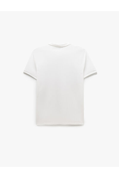 Koton Kurzärmliges Slim-Fit-T-Shirt aus Baumwoll-Piqué-Stoff mit Polokragen