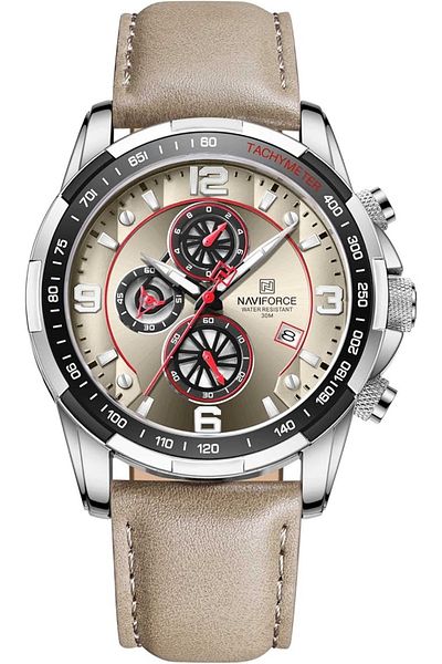 Naviforce Trend Cool Watch for Men Waterproof Leather Quartz Male Watches Luxury Wristwatches Man Watche