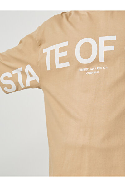 Styli Typography Print Mock Neck Jersey Boxy T-Shirt