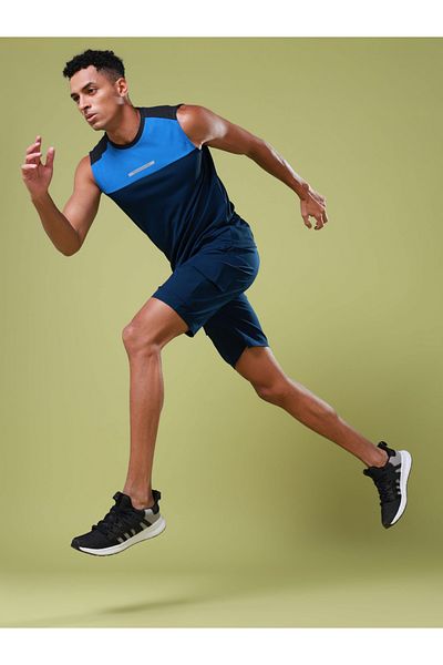 Technosport By Styli Men Solid Slim Fit Shorts with TS Flexi