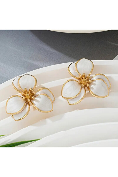 LWP Shop Bridal Serie Beyaz Çiçek Küpe