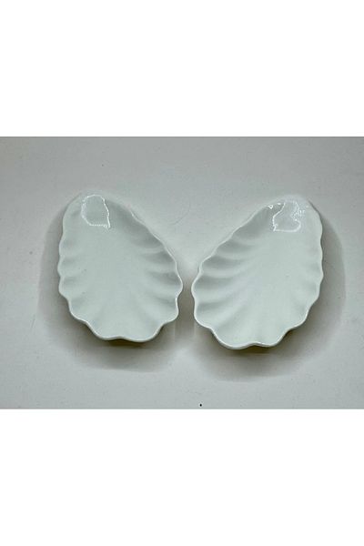 ByCaretta Porcelain Turkish Delight Bowl Coffee Side Sugar Bowl Large Oyster Snack Bowl Set of 6 14 cm 92358