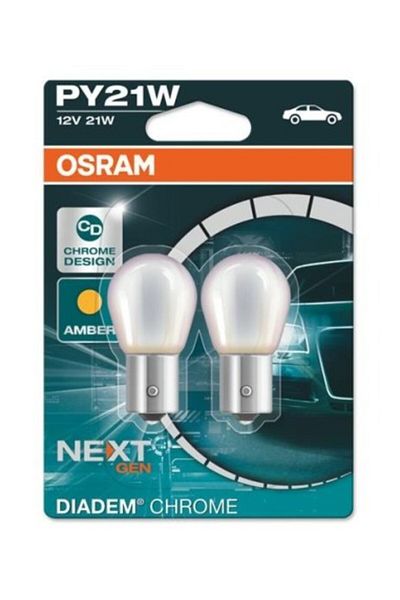 Osram Set de 2 becuri 12V PY21W galben (crom) OSRAM Next Gen
