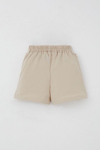 Breeze Girl's Shorts Skirt with Bow Accessory and Ruffles, Age 3-8, Beige