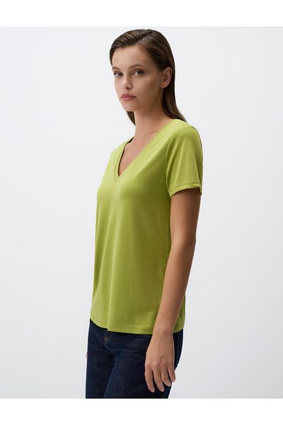 Jimmy Key V Neck Short Sleeve Basic T-Shirt