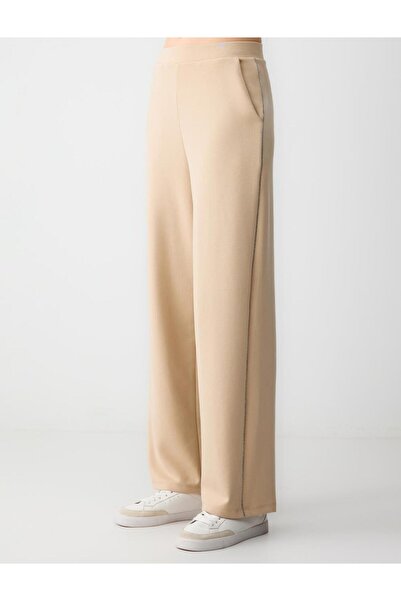 Jimmy Key High Waist Wide Leg Relaxed Fit Knitted Modal Pants