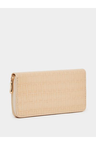 Styli Croc-Textured Zip-Around Wallet
