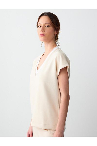 Jimmy Key Beige Knitted Sweatshirt