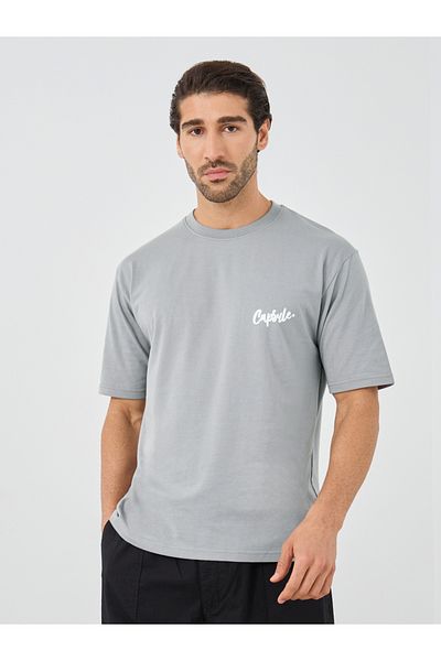 Styli Slogan Print Crew Neck Oversized T-Shirt