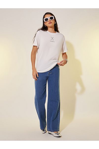 Styli Round Neck Graphic Print T-Shirt