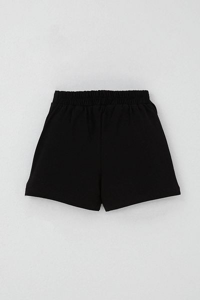 Breeze Girl's Shorts Skirt with Bow Accessory and Ruffles, Age 3-8, Black