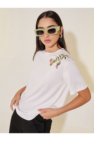 Styli Floral Print Round Neck T-shirt