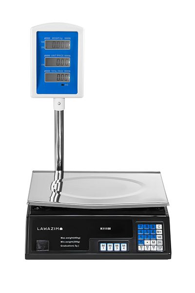 Lawazim Digital Electronic Weighing Scale - 40kg/2g, LCD Price Computing, Memory Slots & BS Plug