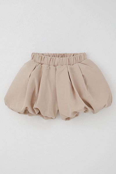 Breeze Girl's Skirt Look Balloon Shorts with Elastic Waist Detail 8-14 Years, Beige
