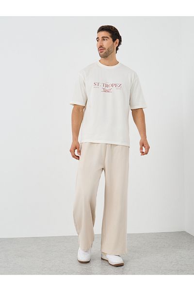 Styli Slogan Print Crew Neck Oversized T-Shirt
