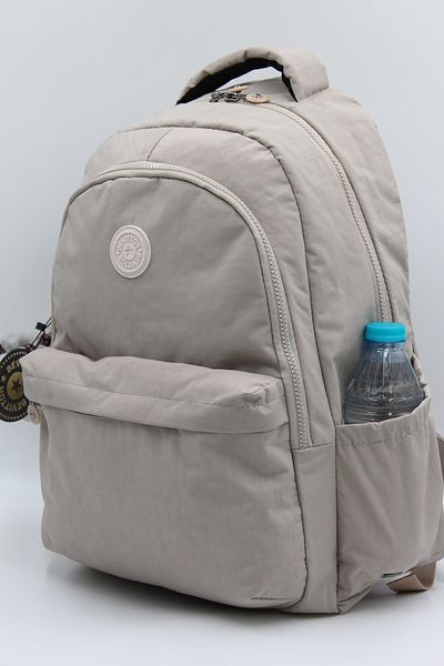 Bevitton Cnt-2200 Bej, țesătură șifonată, rezistentă la apă, rucsac zilnic pentru școală, ghiozdan unisex