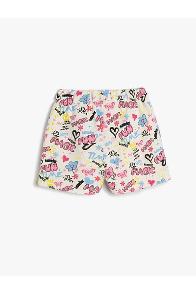 Koton ecru design Elastic Waist Shorts