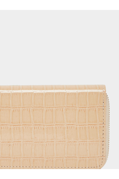 Styli Croc-Textured Zip-Around Wallet
