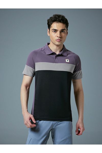 Technosport By Styli Color Block Short Sleeve Polo T-Shirt