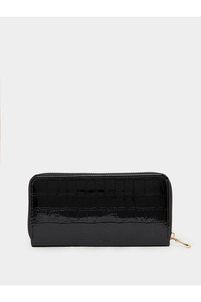 Styli Croc-Textured Zip-Around Wallet