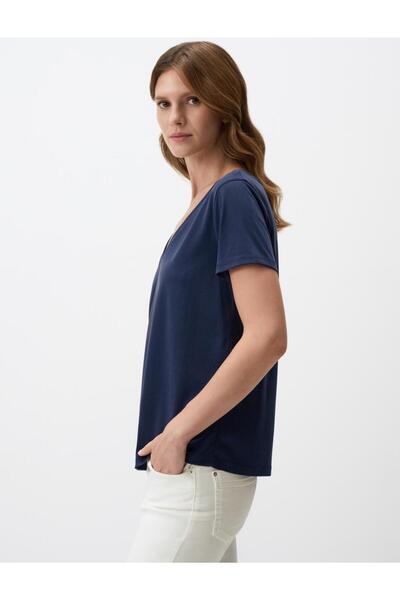 Jimmy Key V Neck Short Sleeve Basic T-Shirt