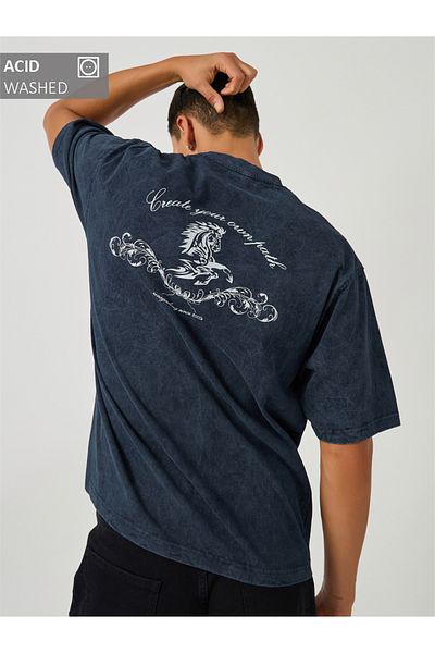 Styli Washed Graphic Print Jersey Oversized T-Shirt