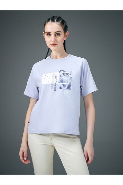 Technosport By Styli Graphic Print Crew Neck Stretch Crop T-Shirt