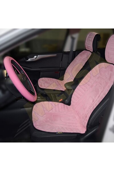 BTM OTOMOTİV Pernă roz pentru scaun auto față 2 bucăți din țesătură Alkantra ...