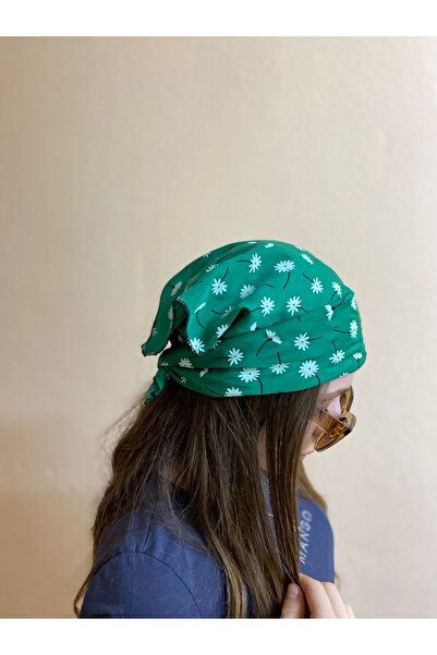 sema aksesuar Μπαντάνα με σχέδιο πράσινης χαμομήλλας - Φουλάρι