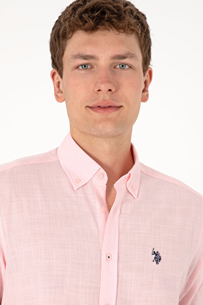 U.S. Polo Assn. Erkek Açık Pembe Kısa Kollu Gömlek 50306324-VR078