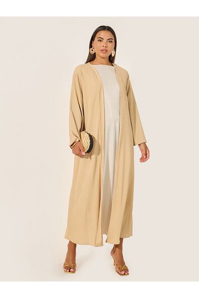 Styli Regular Fit Maxi Kimono with Side Slit Detail