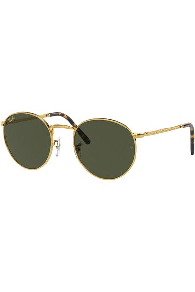 Ray-Ban Ray-Ban New Round RB3637 9196/31 – Sunglasses, Gold, Green G-15 Lenses, Size 53