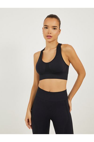 Styli Tonal Textured Inserts Back Peep Racerback Sports Bra and Leggings Set