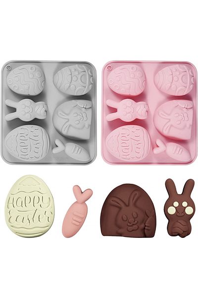 COLEESON set de 2 forme pentru tort, model Paste, silicon, gri/roz