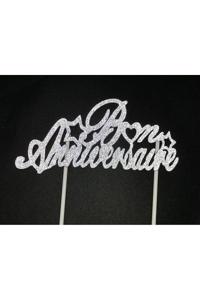 AILEXI cake decoration, paper, silver, 19 x 13.8 cm