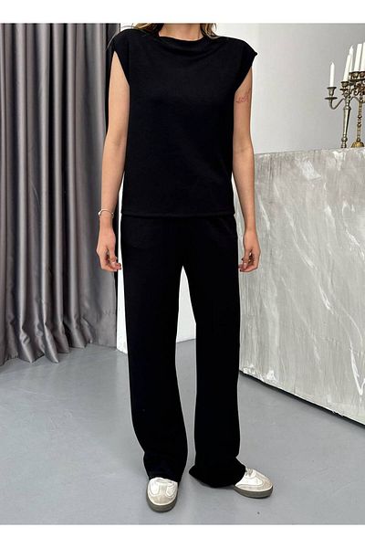 İLKCET MODA مجموعة ملابس علوية وسفلية مبطنة من القماش المشروط