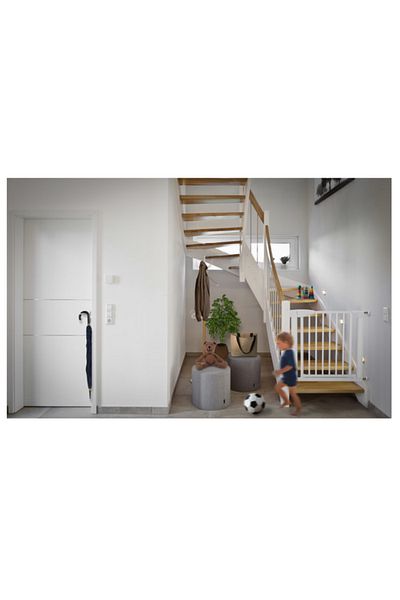 ROHS HappyKID Safeguard safety gate, adjustable dimensions 75cm 84cm, Double locking system, White